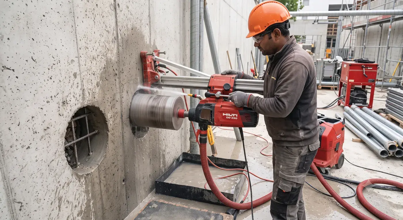 Core Cutting — RCC Wall, Site Job